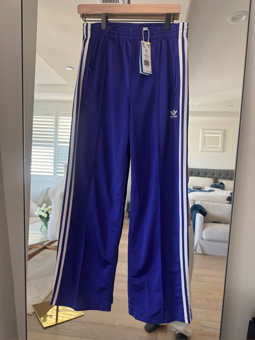 Adidas Women’sPurple Track Pants with Signature 3-Stripes